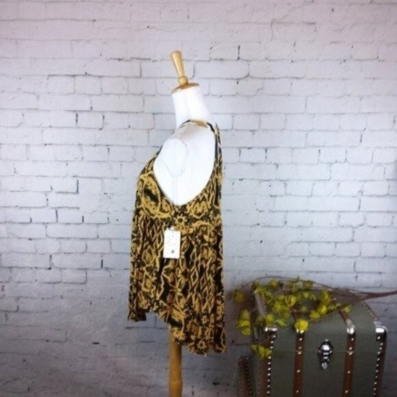 Free People Mimi High-low Tunic Top Black Combo Size XS - Picture 2 of 6